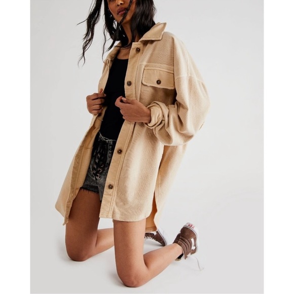 Free People Jackets & Blazers - Free People Ruby Oversized Shacket Mustard Seed Size Large